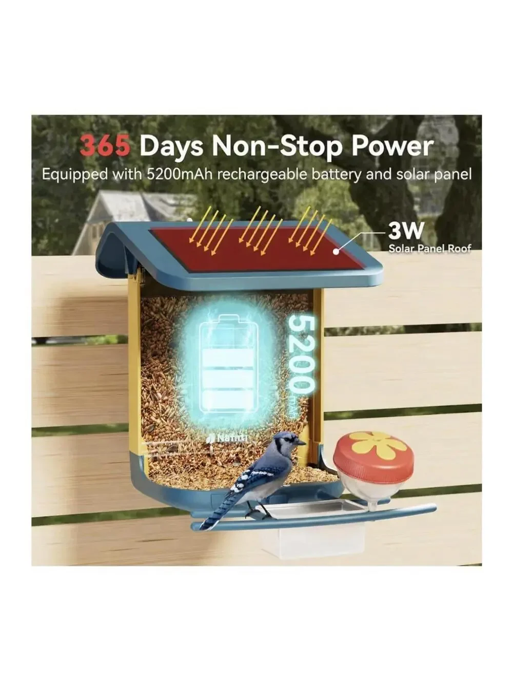 Camera Bird Feeders for Outside, Ideal Gift for Bird Lovers (Dark Blue)